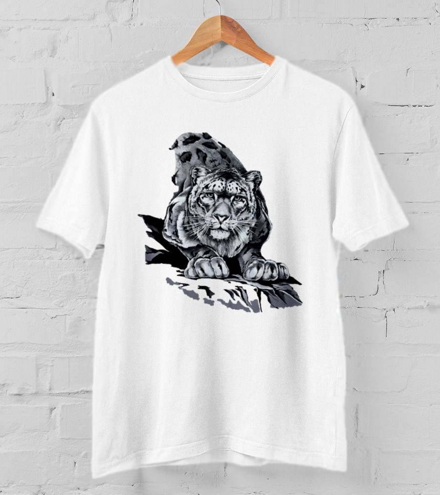 Snow Leopard Harlequin Nature Wildlife Majestic Predator T-Shirt
