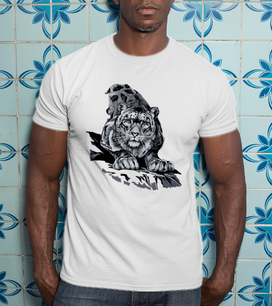Snow Leopard Harlequin Nature Wildlife Majestic Predator T-Shirt