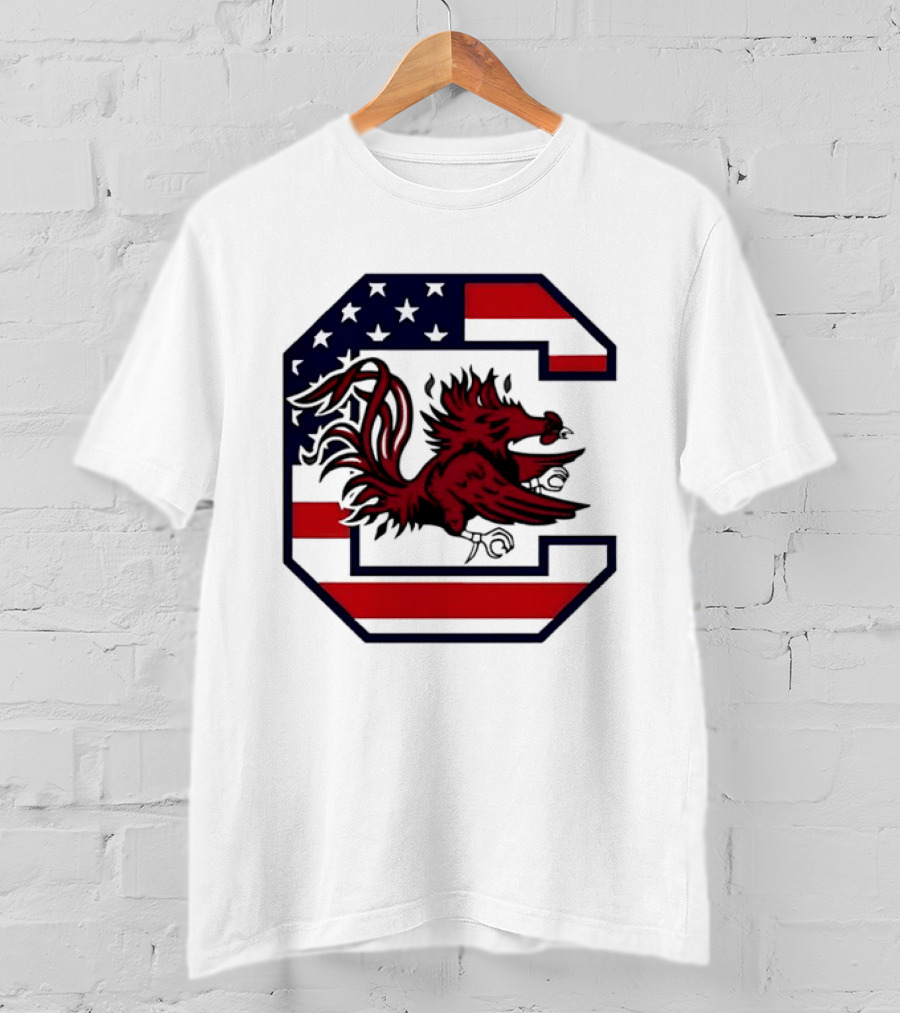 American Flag South Carolina Gamecocks C T-Shirt