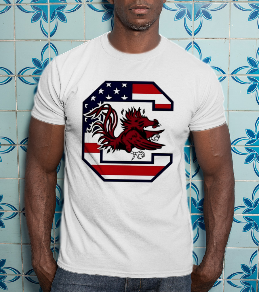 American Flag South Carolina Gamecocks C T-Shirt