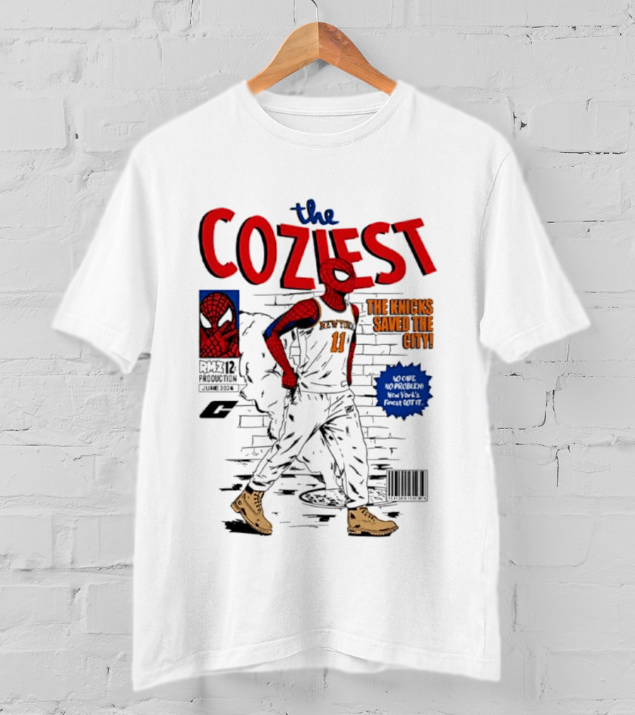 The Coziest Spider Man New York Knicks 01 The Knicks Saved The City No Cape No Problem T-Shirt