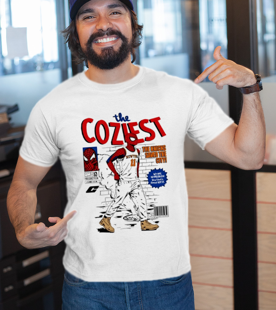 The Coziest Spider Man New York Knicks 01 The Knicks Saved The City No Cape No Problem T-Shirt