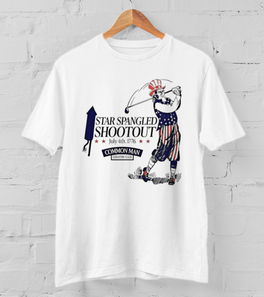 Star Spangled Shootout Common Man Country Club Patriotic Golfer T-Shirt