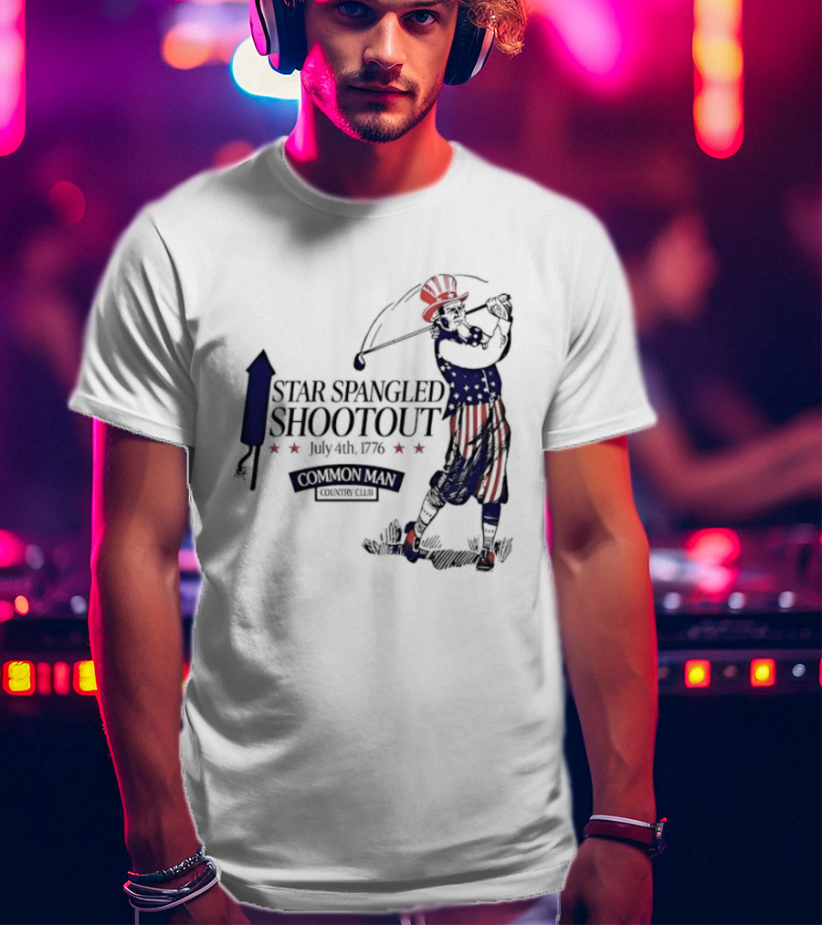 Star Spangled Shootout Common Man Country Club Patriotic Golfer T-Shirt