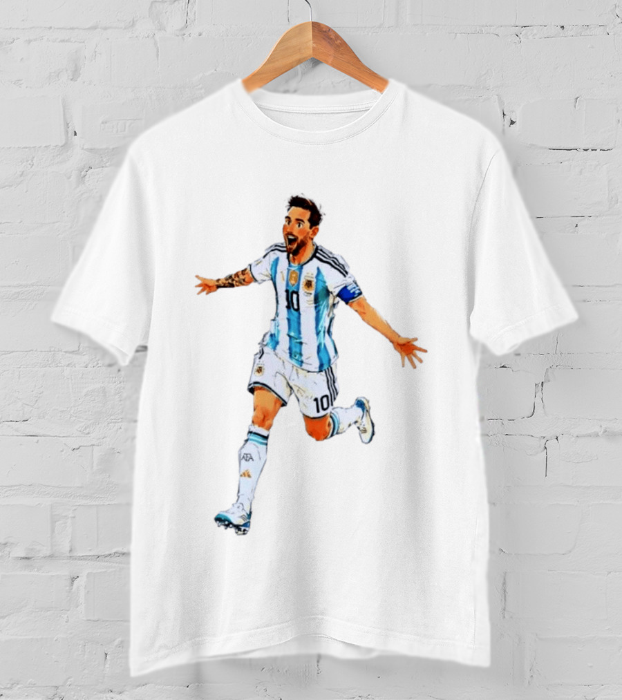 Steph Buru Lionel Messi Celebrating AFA 10 Argentina National Team Soccer T-Shirt