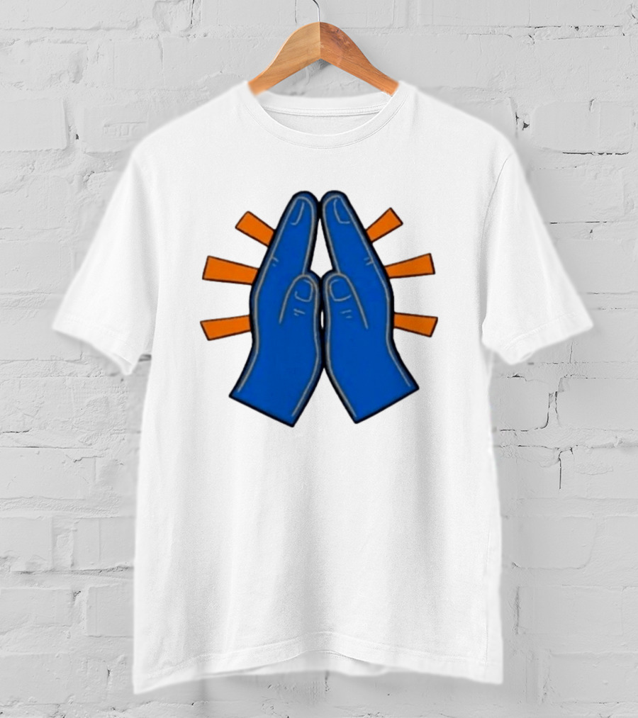 Please Just Make It All Worth It Blue Praying Hands Emoji T-Shirt