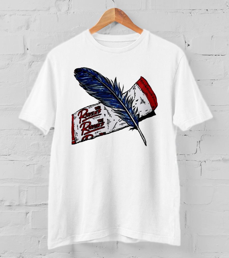 The Ravens Hirotton Blue Feather Pull Pull Pull T-Shirt