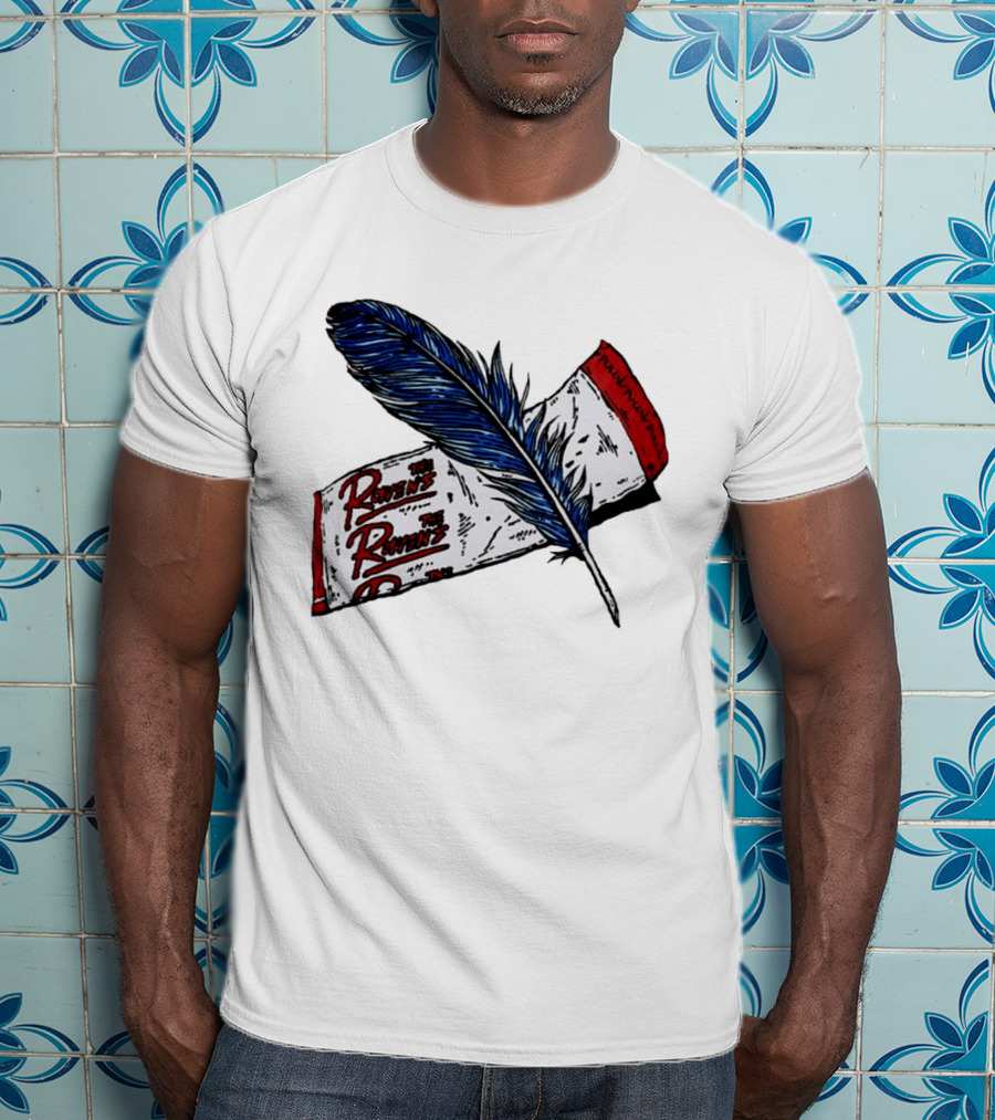 The Ravens Hirotton Blue Feather Pull Pull Pull T-Shirt