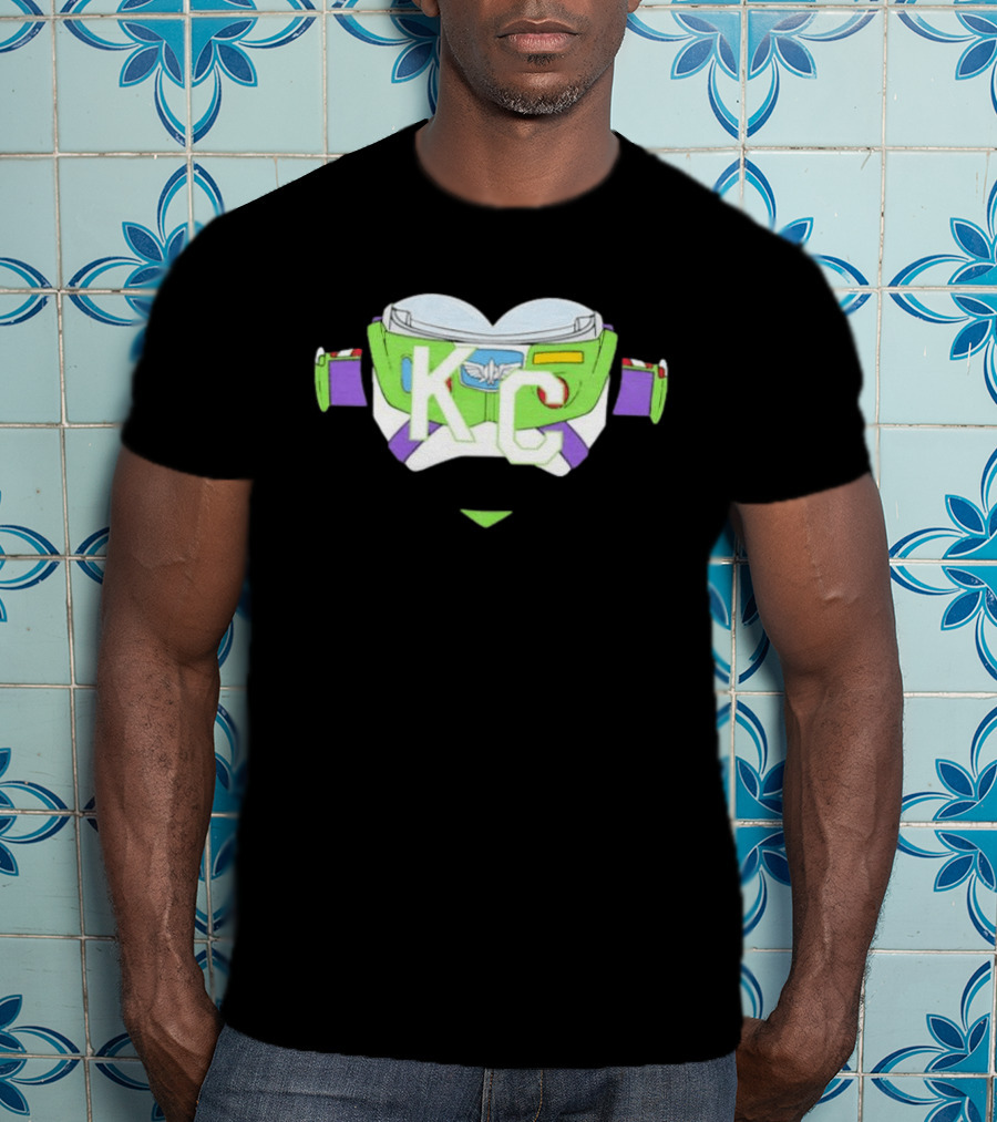 Buzz Lightyear KC Chiefs Heart Theme Fan Gear T-Shirt