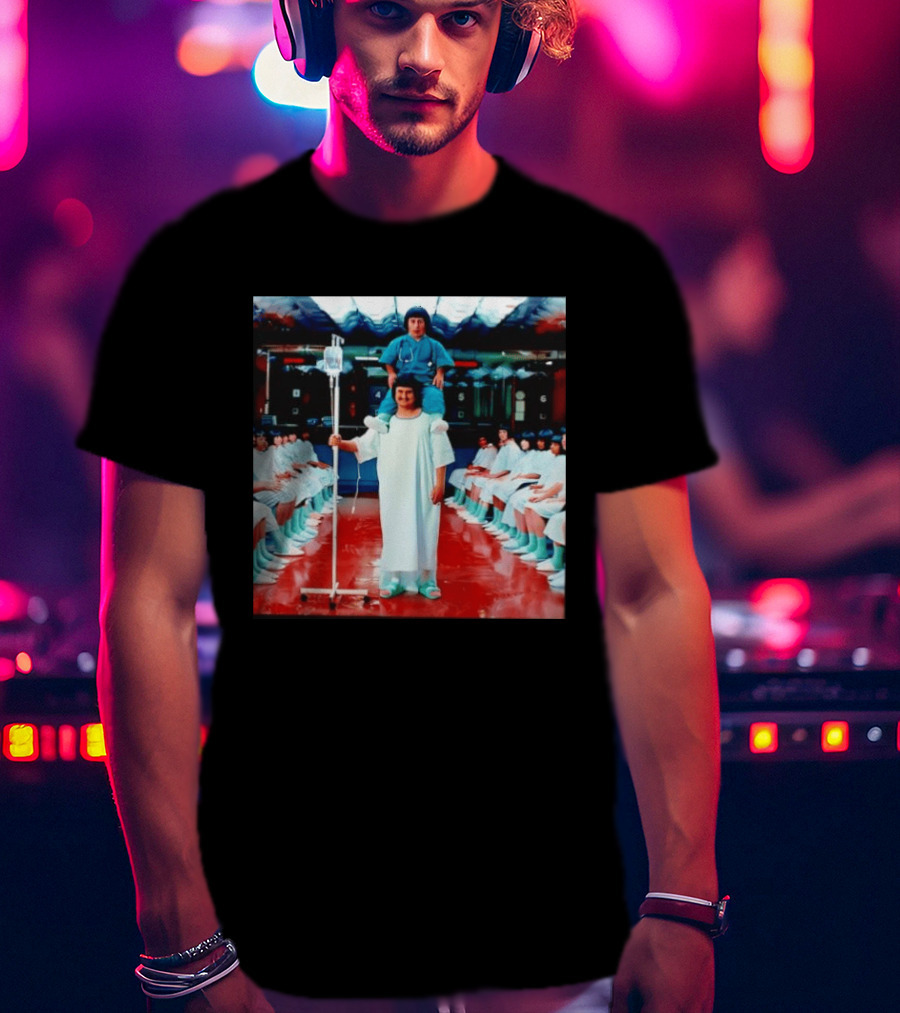 Doctor Riding On Patient Shoulders Hospital Room Surrealism T-Shirt