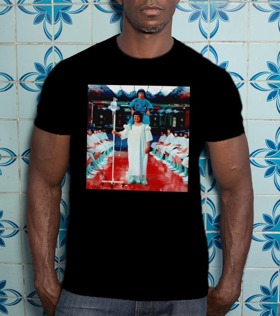Doctor Riding On Patient Shoulders Hospital Room Surrealism T-Shirt