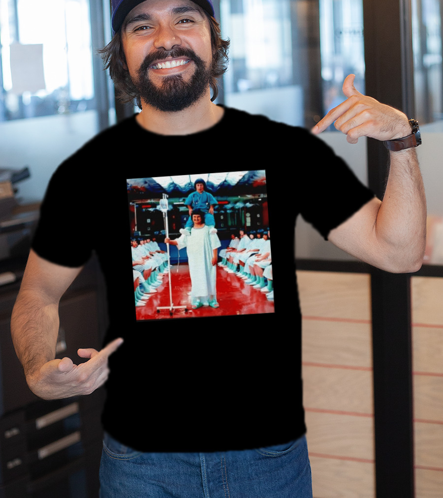 Doctor Riding On Patient Shoulders Hospital Room Surrealism T-Shirt