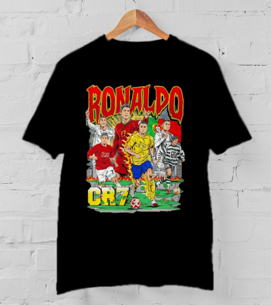 Ronaldo CR7 Football Icon In Action Sports Team Collection T-Shirt