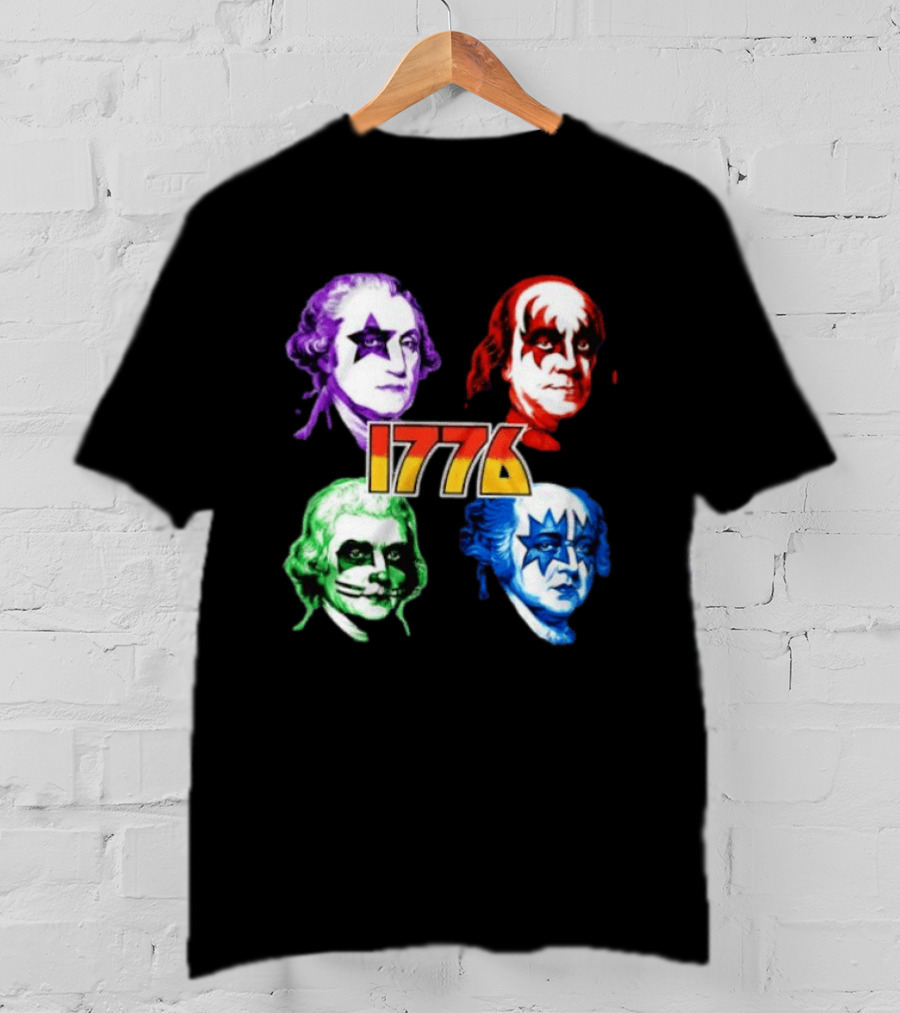 1776 Founding Fathers Rock Band George Washington Benjamin Franklin T-Shirt