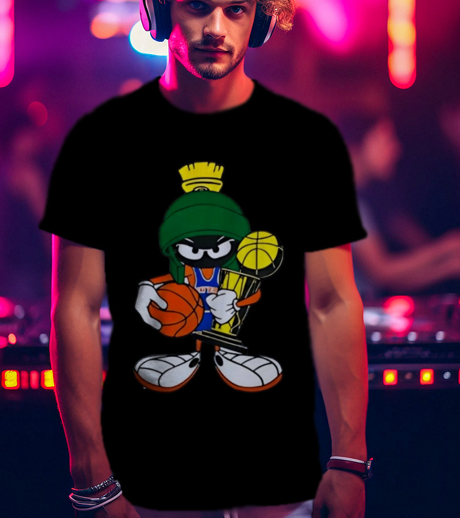 Marvin The Martian NBA Basketball Champion With Trophy T-Shirt