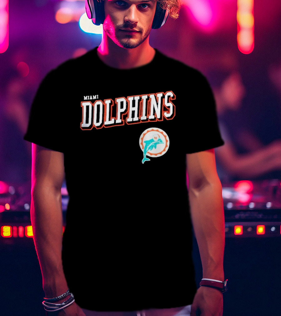 Miami Dolphins Black Retro Team T-Shirt