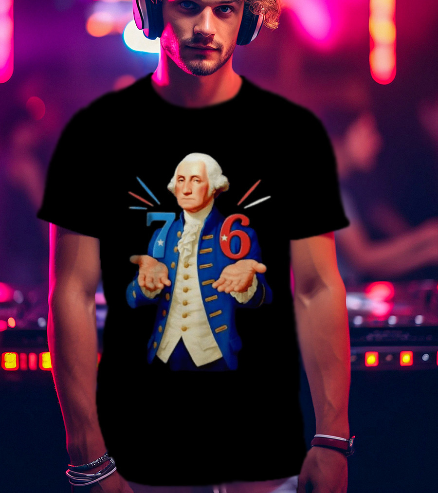 George Washington 1776 Patriotic Founding Father American Independence Day T-Shirt