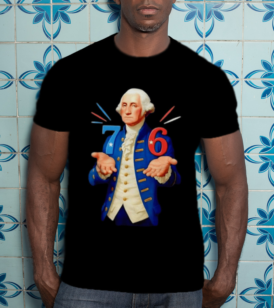 George Washington 1776 Patriotic Founding Father American Independence Day T-Shirt