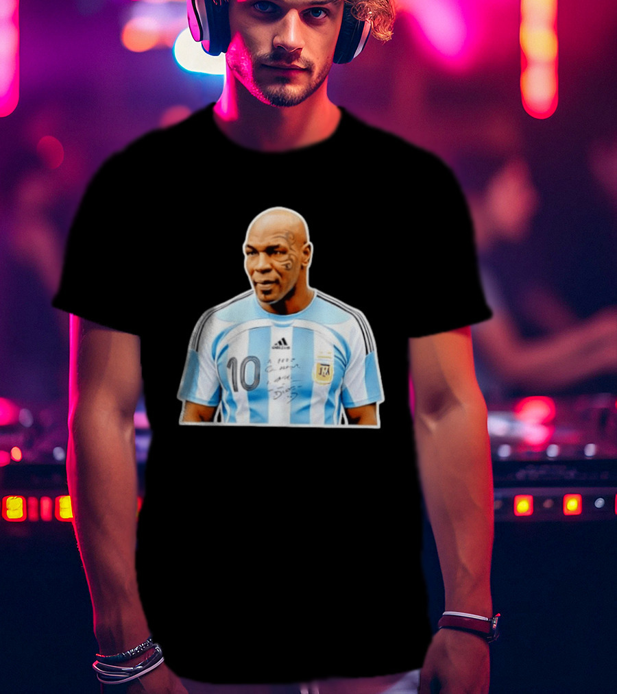 Mike Tyson Argentina National Football Team 10 A Dios Soccer Jersey T-Shirt