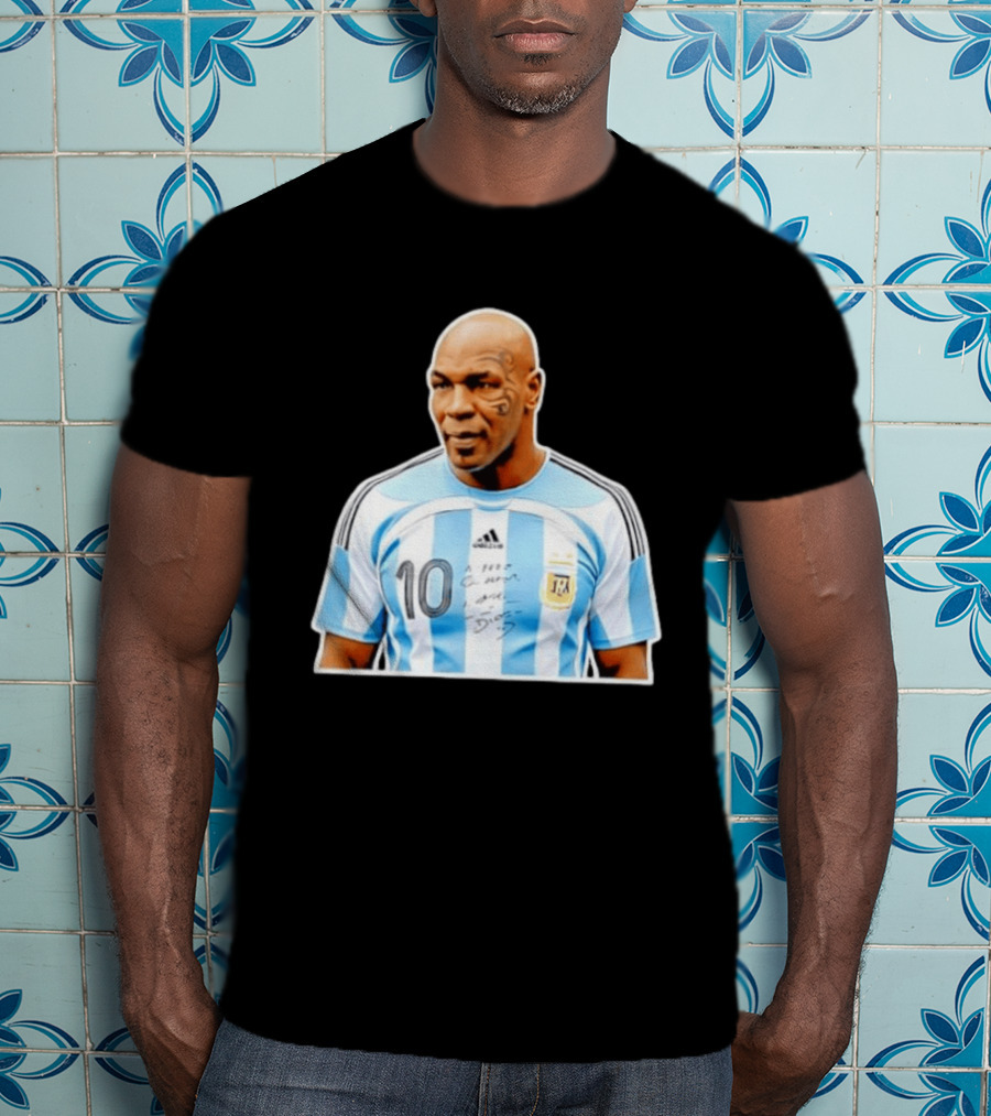 Mike Tyson Argentina National Football Team 10 A Dios Soccer Jersey T-Shirt