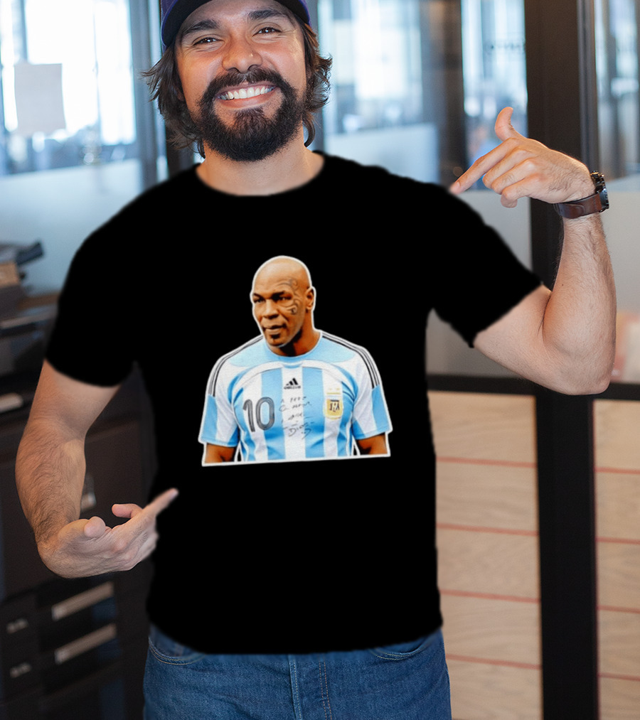 Mike Tyson Argentina National Football Team 10 A Dios Soccer Jersey T-Shirt