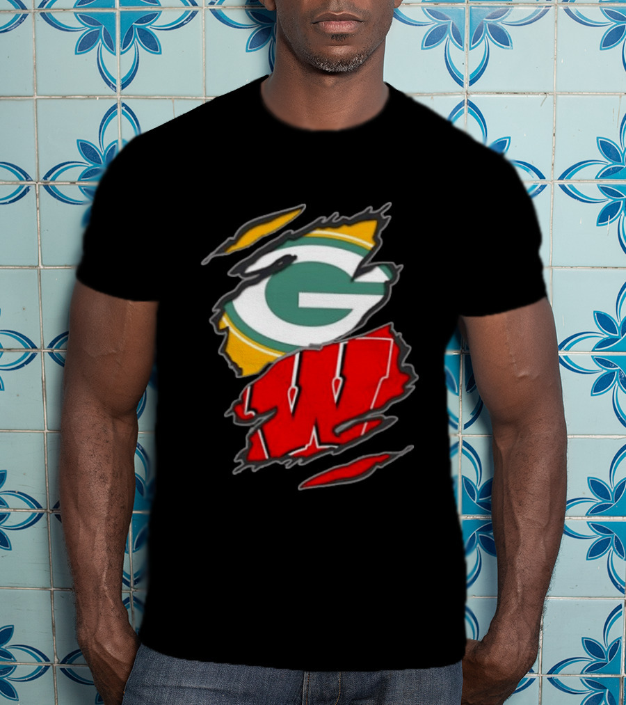 Green Bay Packers Wisconsin Badgers Team Sports Fan T-Shirt