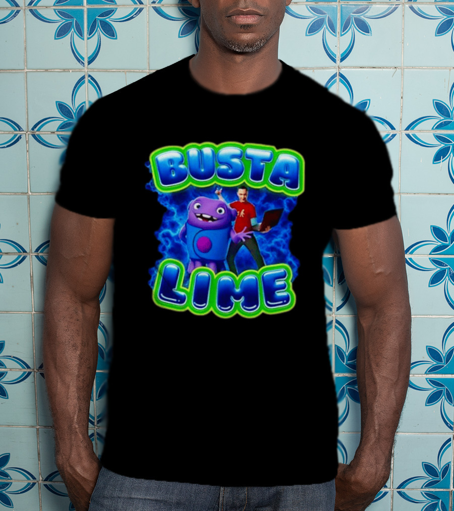 Oh Sheldon Cooper The Big Bang Theory Busta Lime Electric Blue T-Shirt