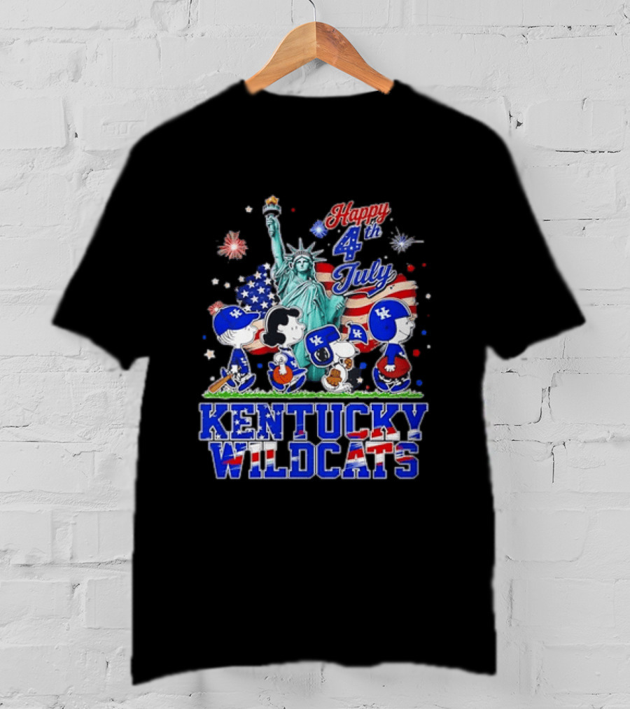 Happy 4th Of July Peanuts Kentucky Wildcats Independence Day Celebration T-Shirt