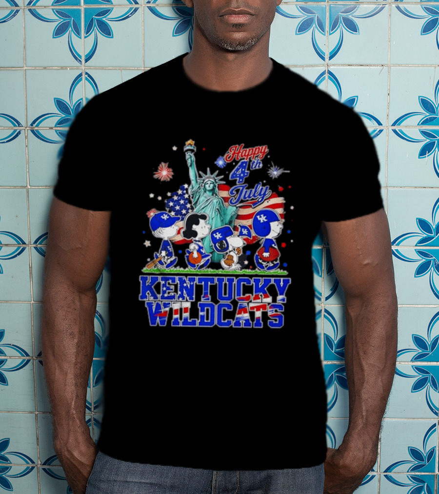 Happy 4th Of July Peanuts Kentucky Wildcats Independence Day Celebration T-Shirt