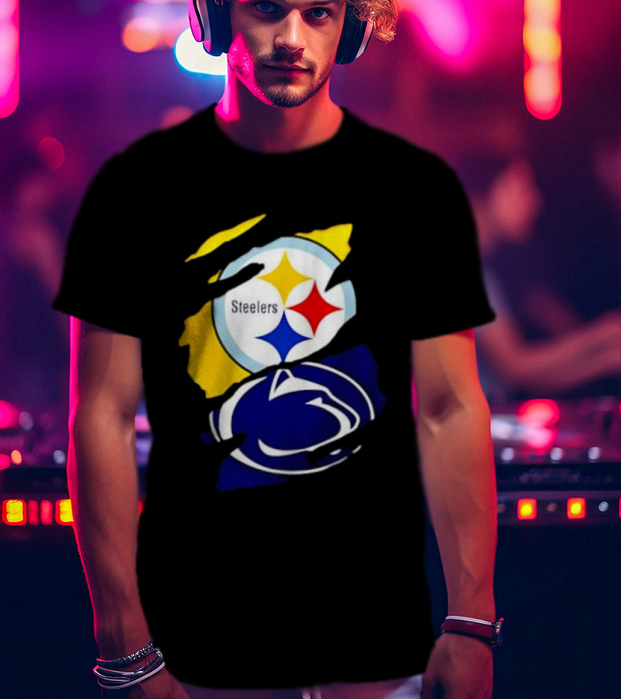 Pittsburgh Steelers Penn State Nittany Lions Team Tear T-Shirt