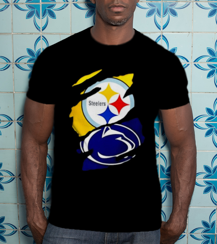 Pittsburgh Steelers Penn State Nittany Lions Team Tear T-Shirt