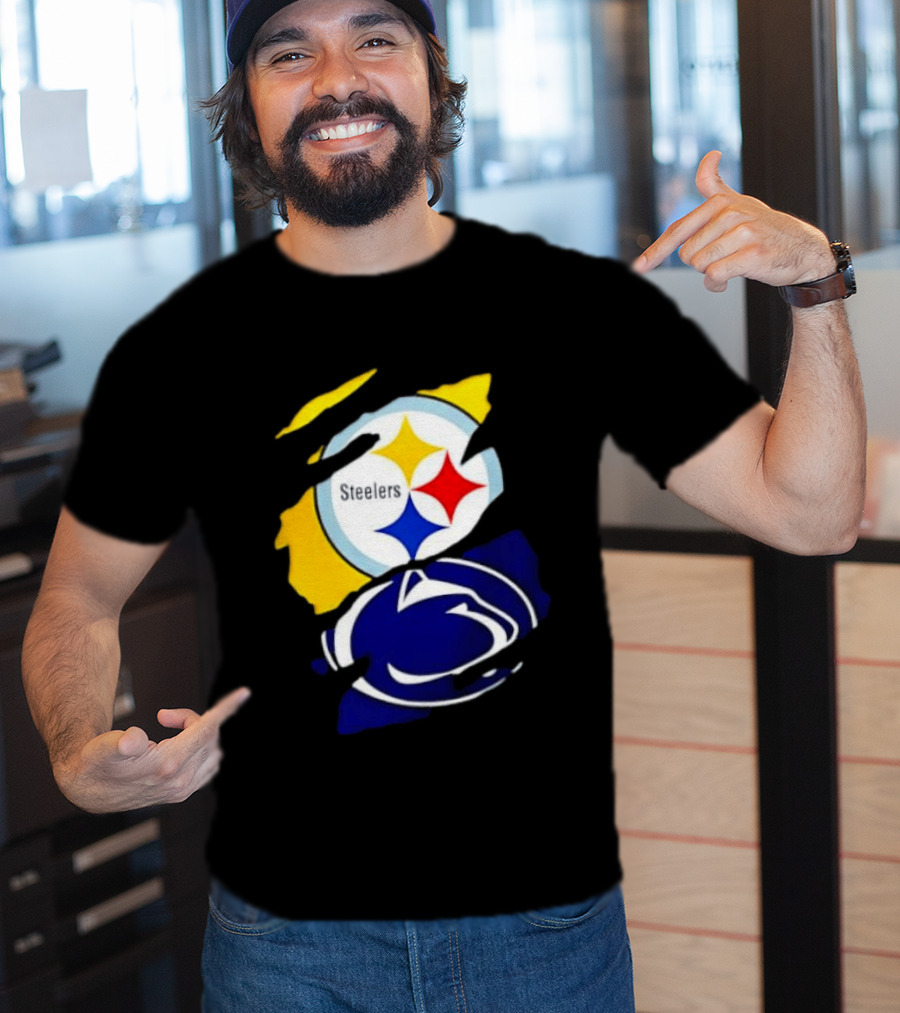 Pittsburgh Steelers Penn State Nittany Lions Team Tear T-Shirt