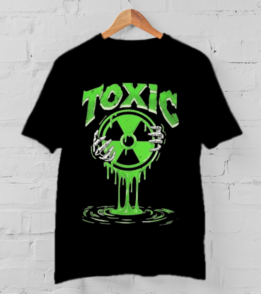 Toxic Radioactive Nuclear Hazard Slime Skeleton Hands T-Shirt