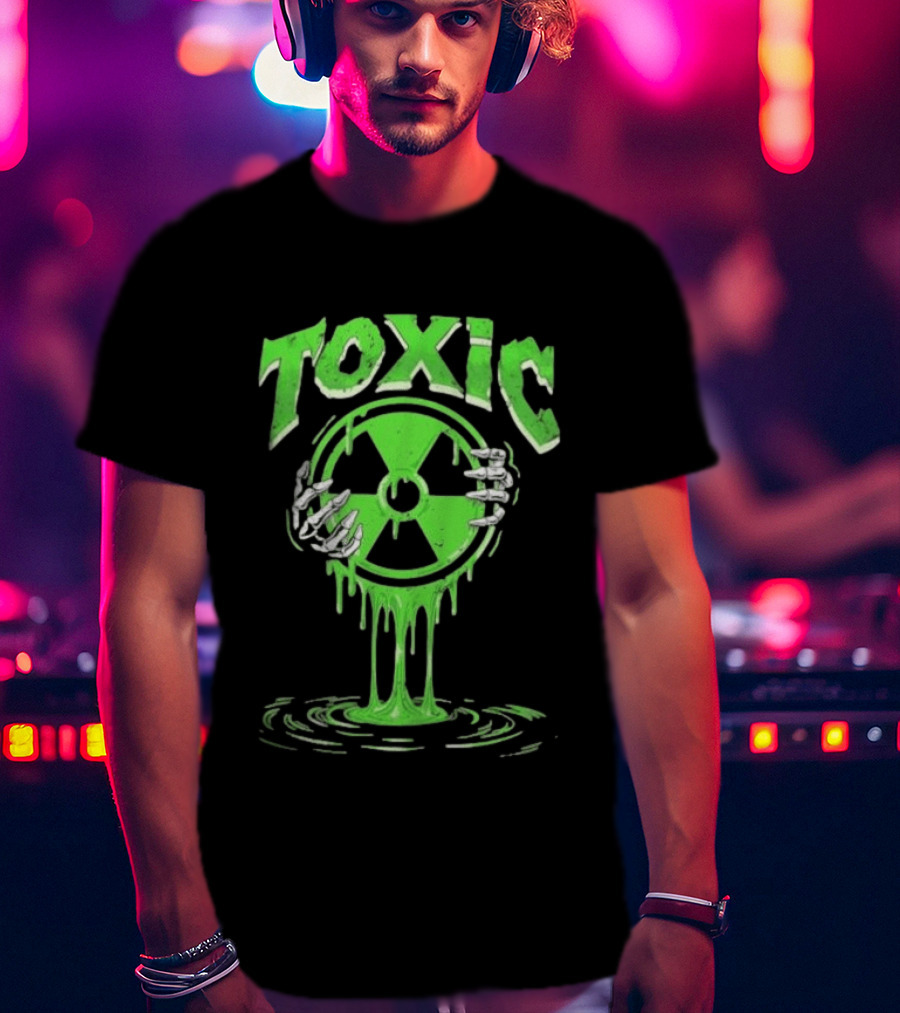 Toxic Radioactive Nuclear Hazard Slime Skeleton Hands T-Shirt