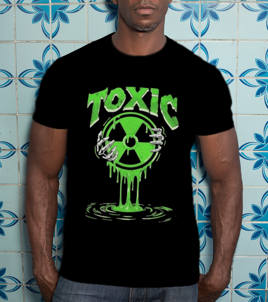 Toxic Radioactive Nuclear Hazard Slime Skeleton Hands T-Shirt