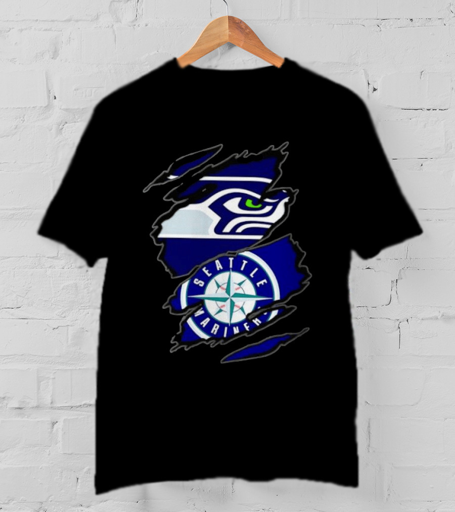 Seattle Seahawks Seattle Mariners Claw Rip T-Shirt
