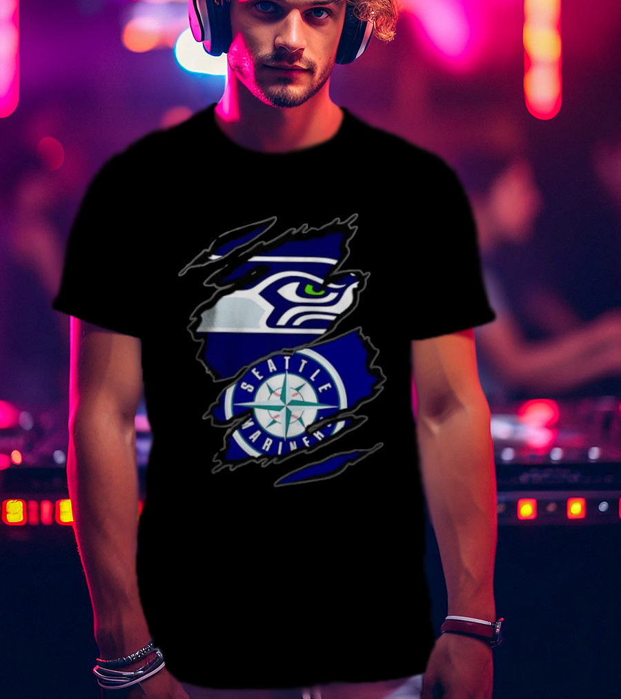 Seattle Seahawks Seattle Mariners Claw Rip T-Shirt