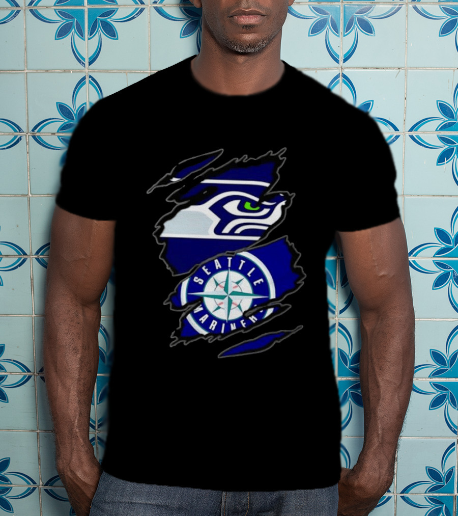 Seattle Seahawks Seattle Mariners Claw Rip T-Shirt