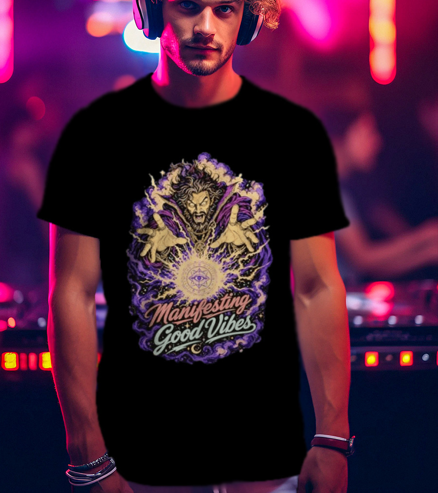 Manifesting Good Vibes Sorcerer Magic Spellcasting Ritual T-Shirt