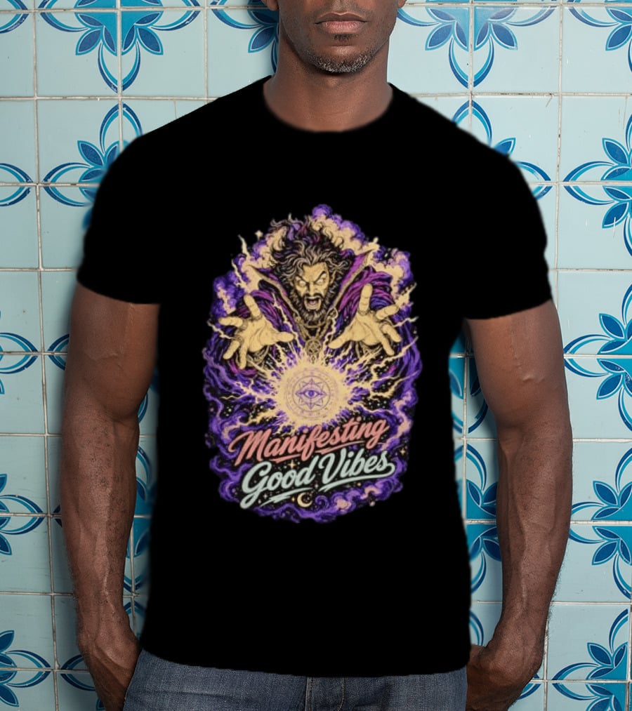 Manifesting Good Vibes Sorcerer Magic Spellcasting Ritual T-Shirt
