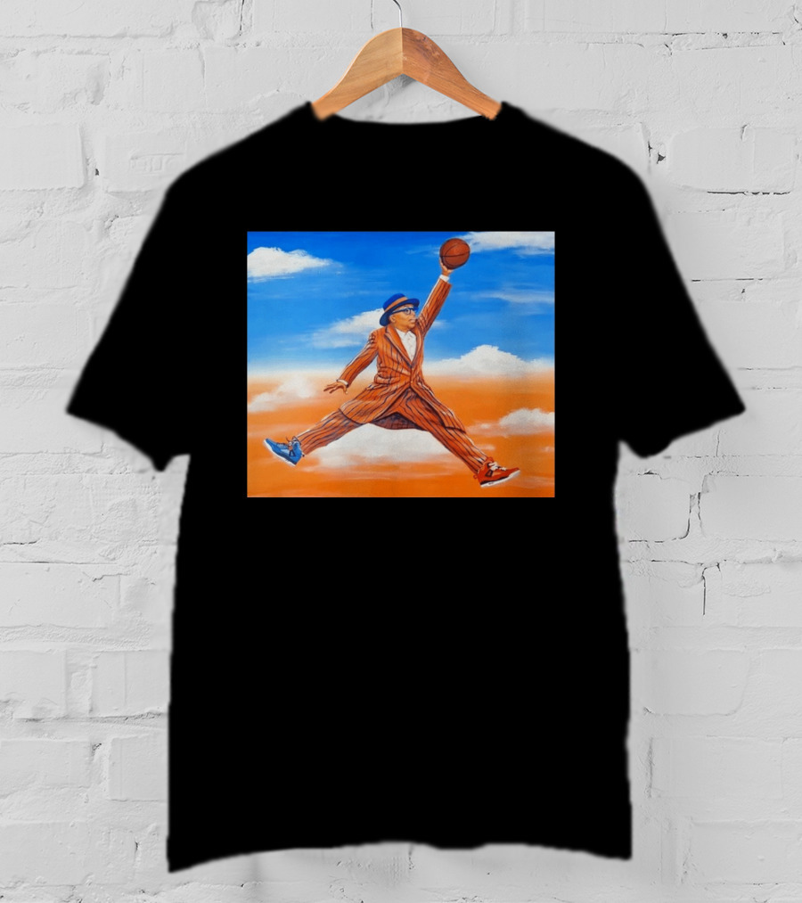 Spike Lee Jumping Basketball Air Jordan Jumpman Striped Suit Sky Sneakers T-Shirt