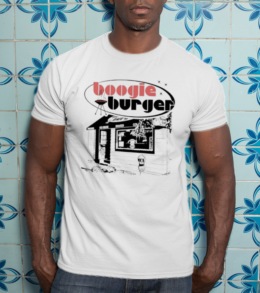 Boogie Burger Grill Shop Burgers Ice Cream Shakes Cold Open T-Shirt