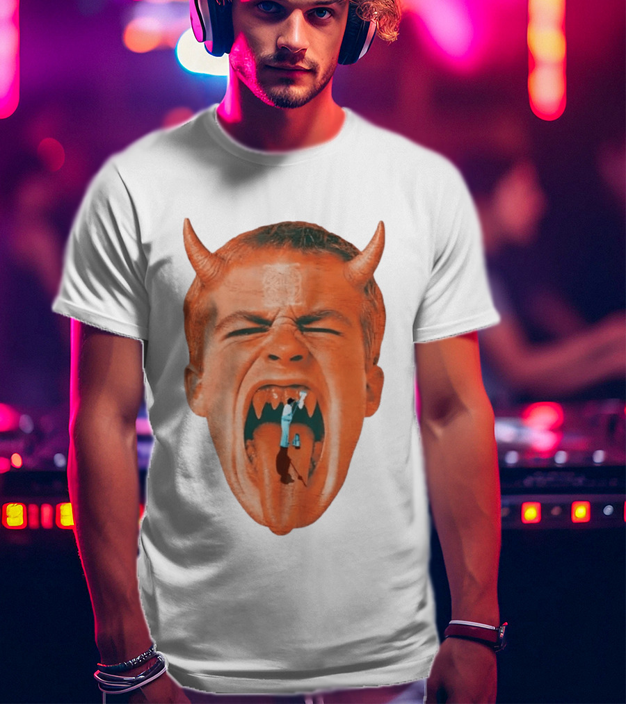 Cleaner Inside Devil Horned Head Yelling T-Shirt