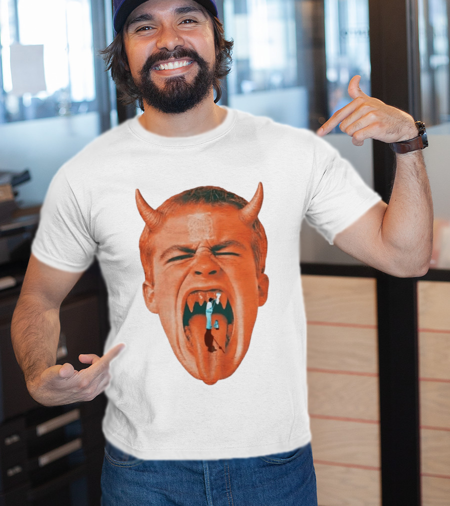 Cleaner Inside Devil Horned Head Yelling T-Shirt