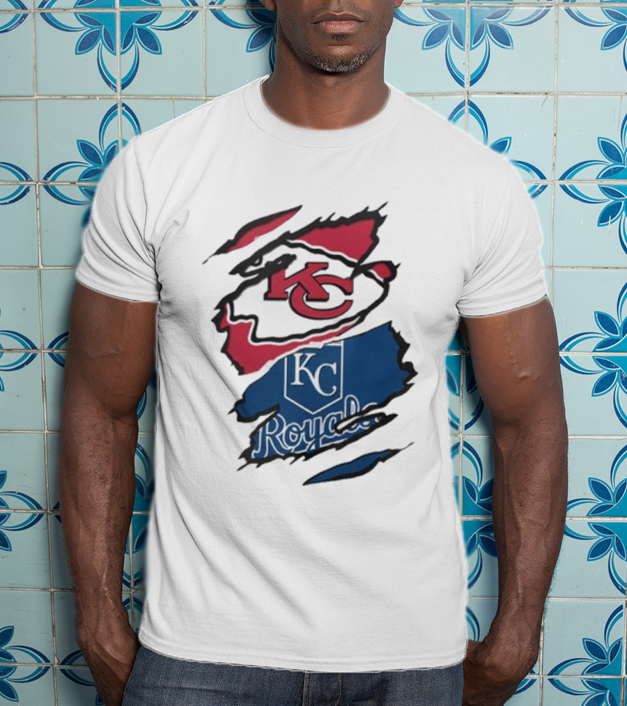 Kansas City Chiefs Royals KC Sports Crossover Beneath The Surface T-Shirt