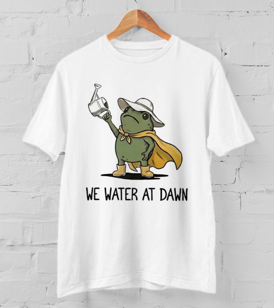 Frog We Water At Dawn Yellow Cape And Hat T-Shirt