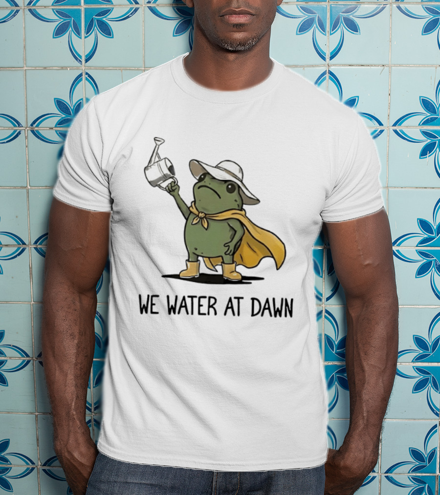 Frog We Water At Dawn Yellow Cape And Hat T-Shirt