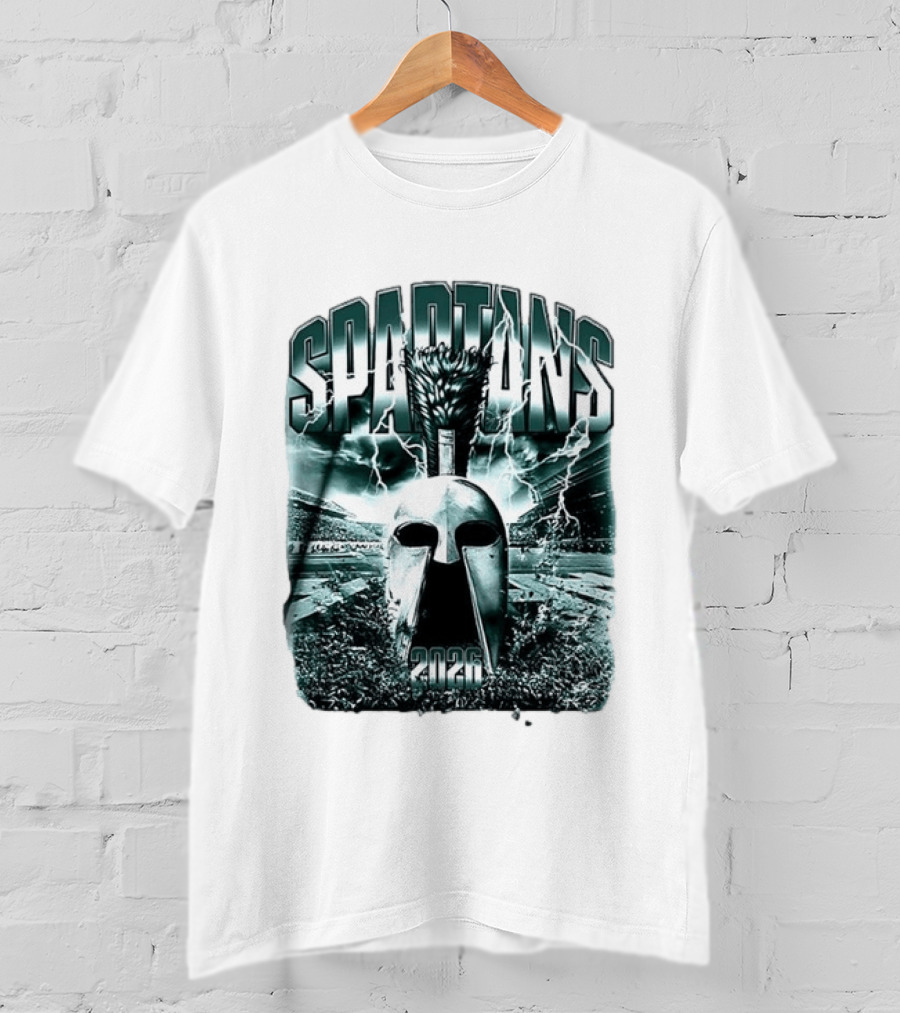 Michigan State Spartans 2026 Mask With Lightning Stadium T-Shirt