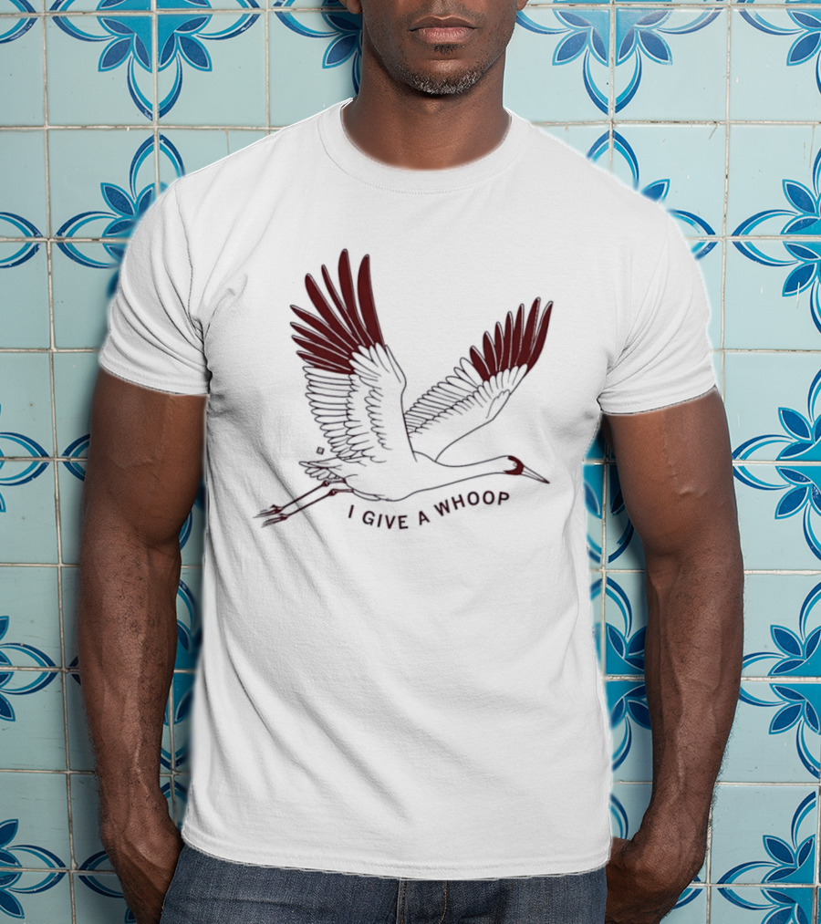 I Give A Whoop Whooping Crane Wings Spread T-Shirt