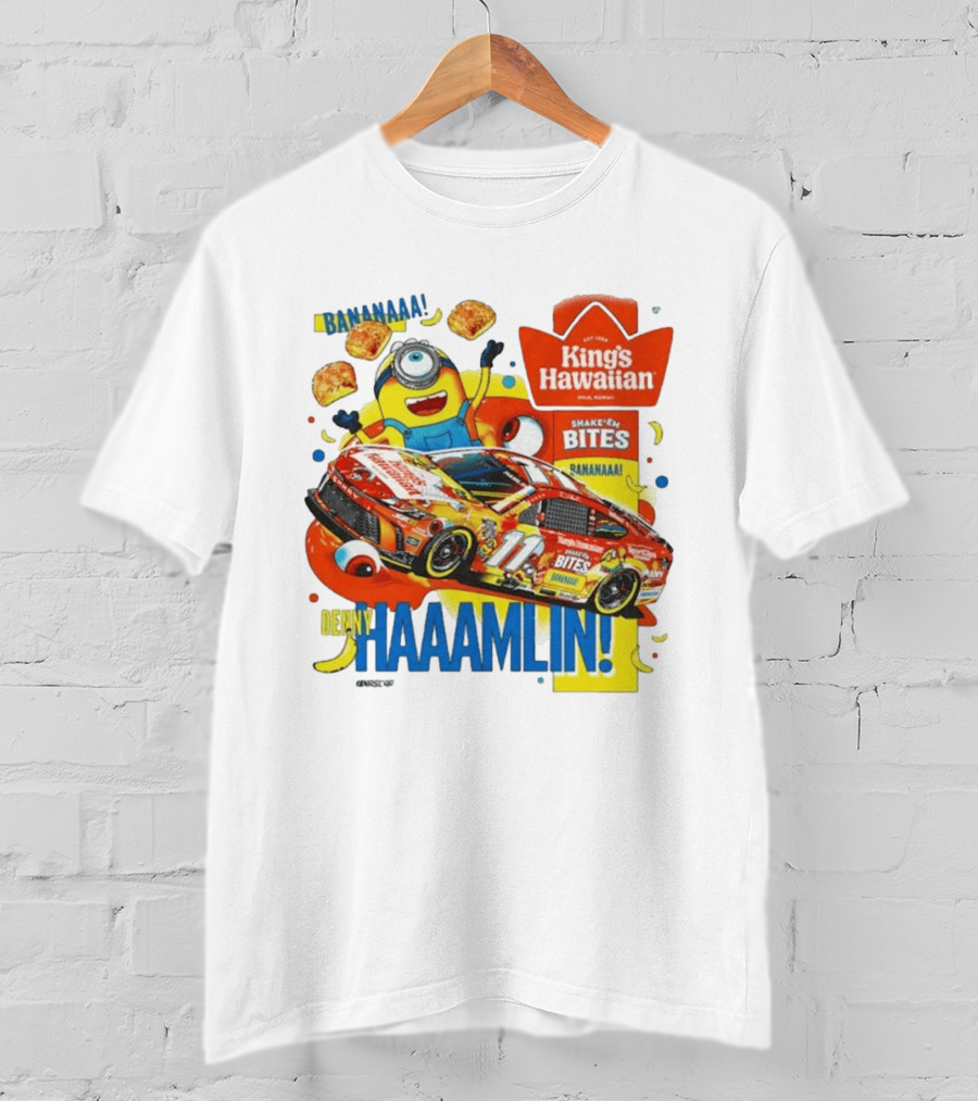 Minions Bananaa With Denny Hamlin King's Hawaiian Shake 'n Bites Racing 2026 T-Shirt